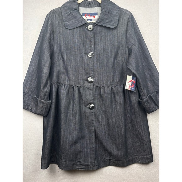 Mwah Jeans Jackets & Blazers - Mwah Denim Jacket Womens 1X Oversized Babydoll Button Front